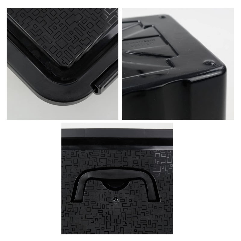 Tyminin Black Plastic Storage Bin ith Lids and Latch, Small Stackable Organizing Box Containers, 6 Packs - Image 4